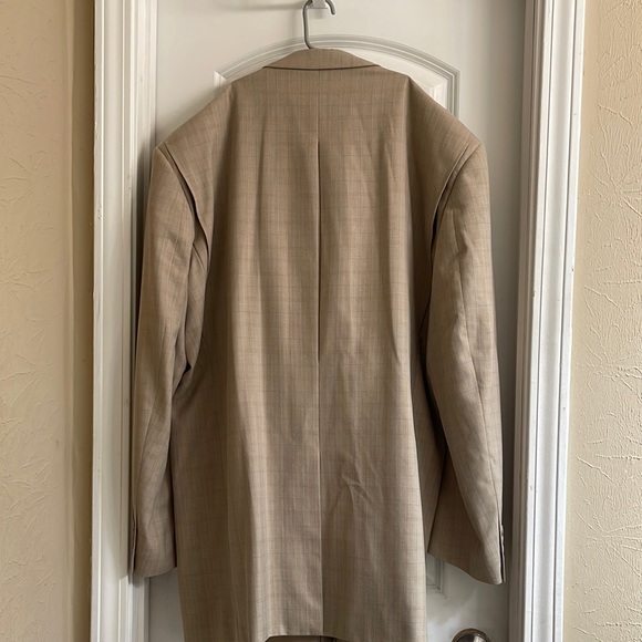 Zandello Tan Blue Stripes Mens Suit Jacket and Pants Tuxedo size 52R and 46R - Picture 5 of 17